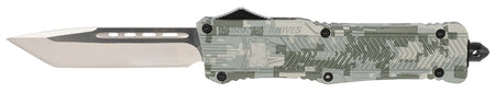 CobraTec CTK-1 3.75" Large OTF Tanto Plain D2 Blade Army DigiCamo Aluminum Handle Glass Breaker and Pocket Clip