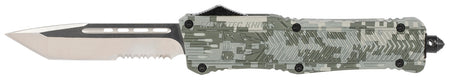 CobraTec CTK-1 3.75" Large OTF Tanto D2 Steel Part Serrated Blade Army DigiCamo Handle Glass Breaker and Clip