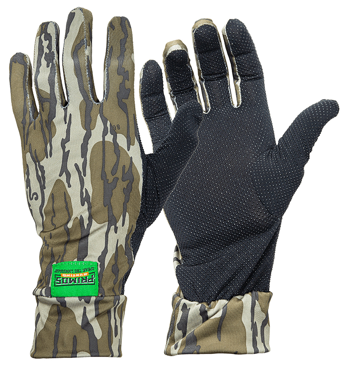 Primos Mossy Oak BottomLand PS6678 Neoprene Stretch Fit Extended Cuff Gloves OSFA