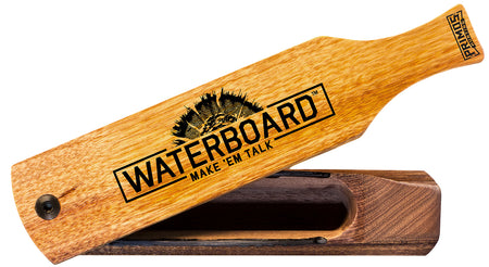 Primos Waterboard All-Weather Turkey Box Call - Natural Mahogany, Hen Sounds