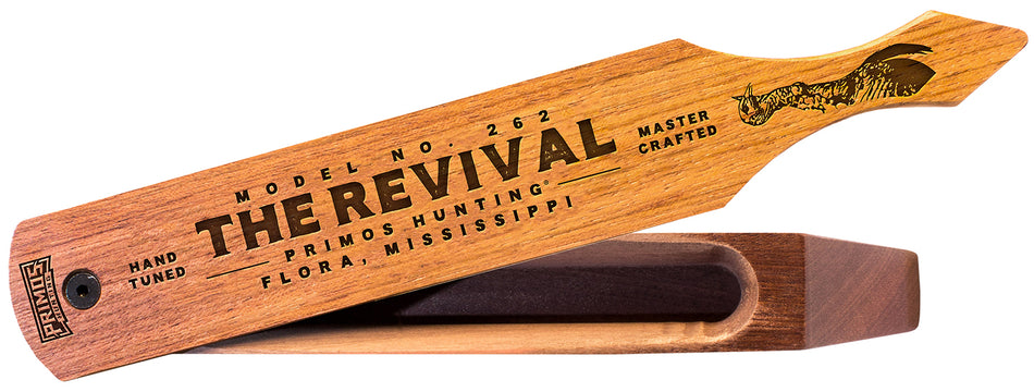 Primos Revival Long Turkey Box Call - Brown Wood for Prospecting and Finishing Birds