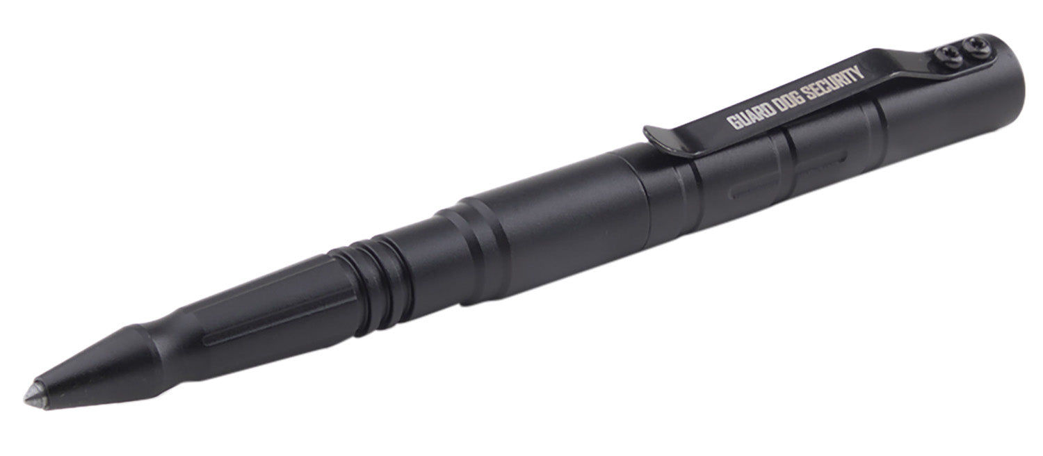 Guard Dog Security Tactical Pen Black Aluminum Tungsten Tip with Pocket Clip