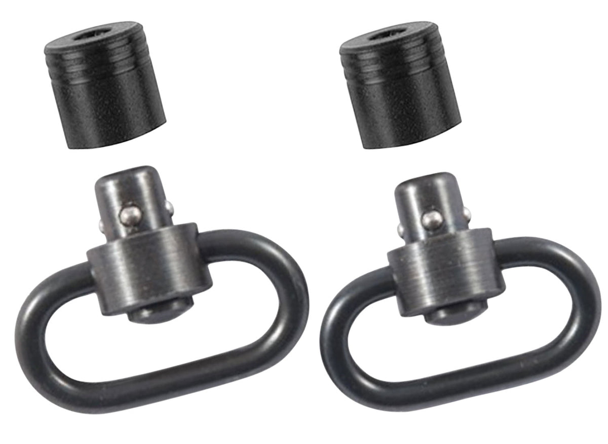 Outdoor Connection Black Steel 1.25" Push Button Sling Swivel Set PBS19122 Flush Mount Cup Bases