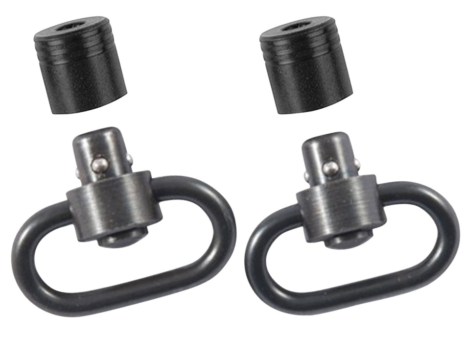 Outdoor Connection Black Steel 1.25" Push Button Sling Swivel Set PBS19122 Flush Mount Cup Bases