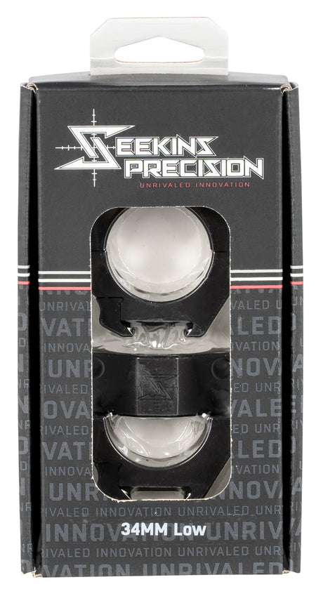Seekins Precision 0010630002 34mm Low Matte Black Scope Ring Set Picatinny
