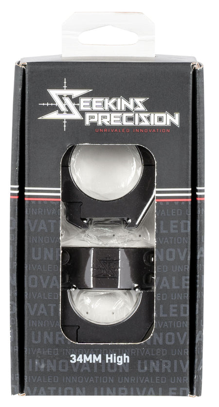 Seekins Precision 0010630006 34mm High Matte Black Scope Ring Set Picatinny
