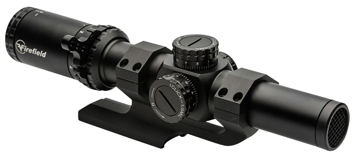 Firefield RapidStrike Matte Black 1-6x24mm 30mm Tube Second Focal Plane Illuminated Circle Dot Reticle with Mount
