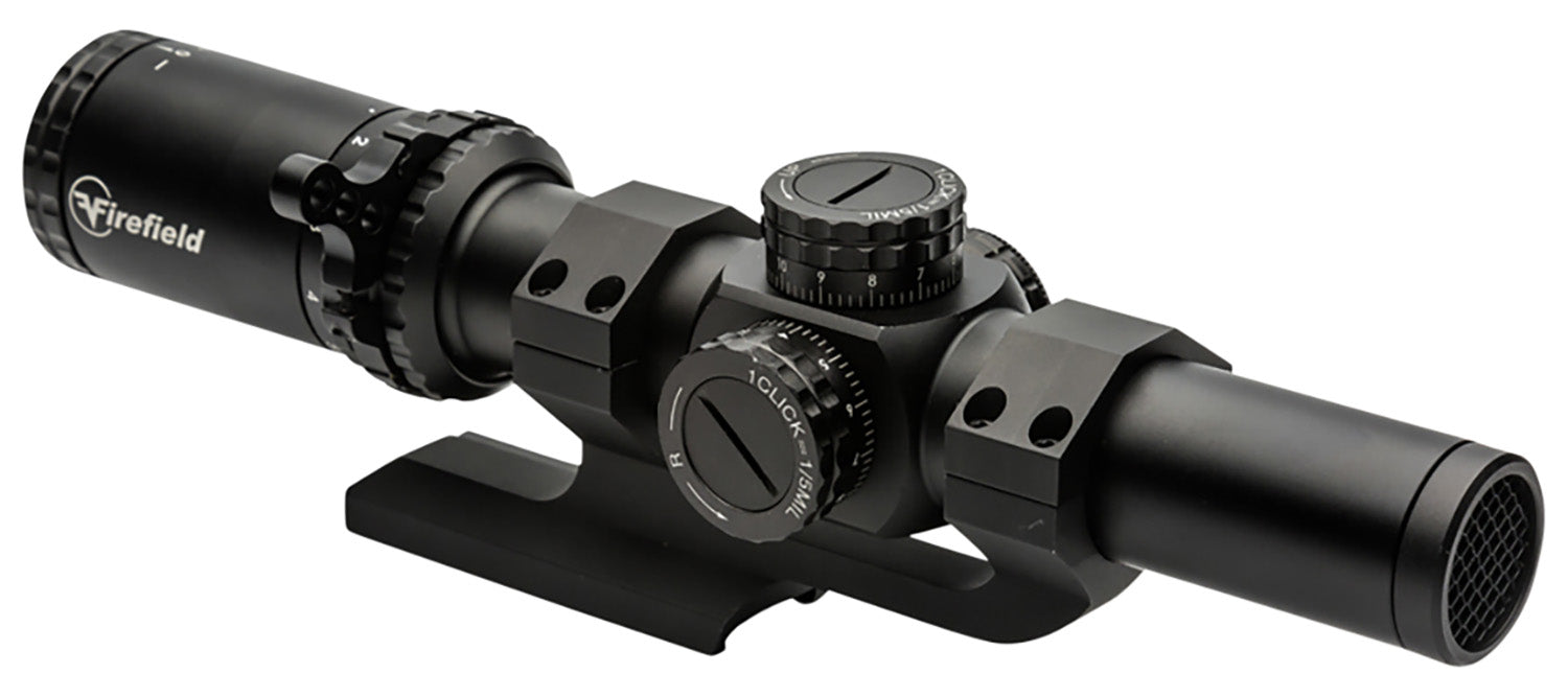 Firefield RapidStrike Matte Black 1-6x24mm 30mm Tube Second Focal Plane Illuminated Circle Dot Reticle with Mount