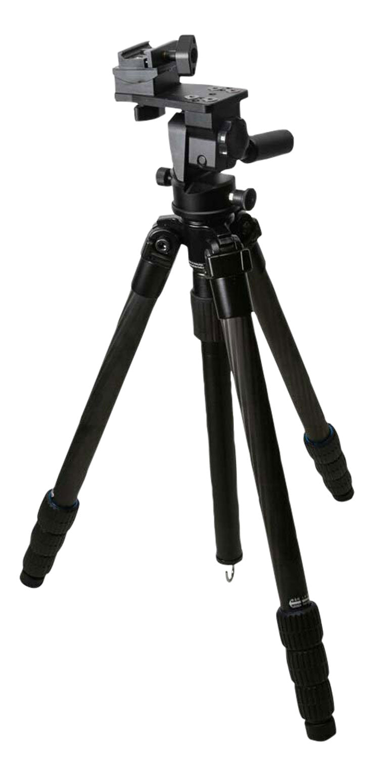 Kopfjager K800 Tripod with Reaper Rail Black Carbon Fiber 4-Level Twist-Lock Legs Picatinny/Arca Swiss