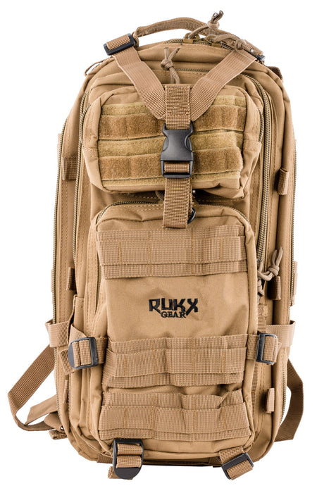 Rukx Gear ATICT1DT 600D Polyester Tan Tactical 1-Day Backpack