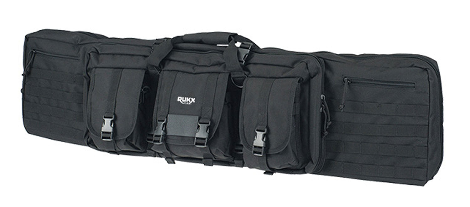 American Tactical Rukx Gear 36" Double Rifle Bag Black 600D Polyester Padded Backpack Straps