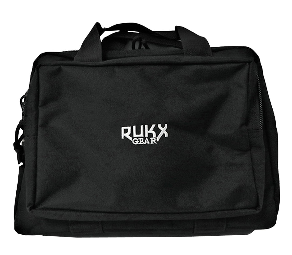 American Tactical Rukx Gear Double Pistol Case Black 600D Polyester 2-Handgun Storage