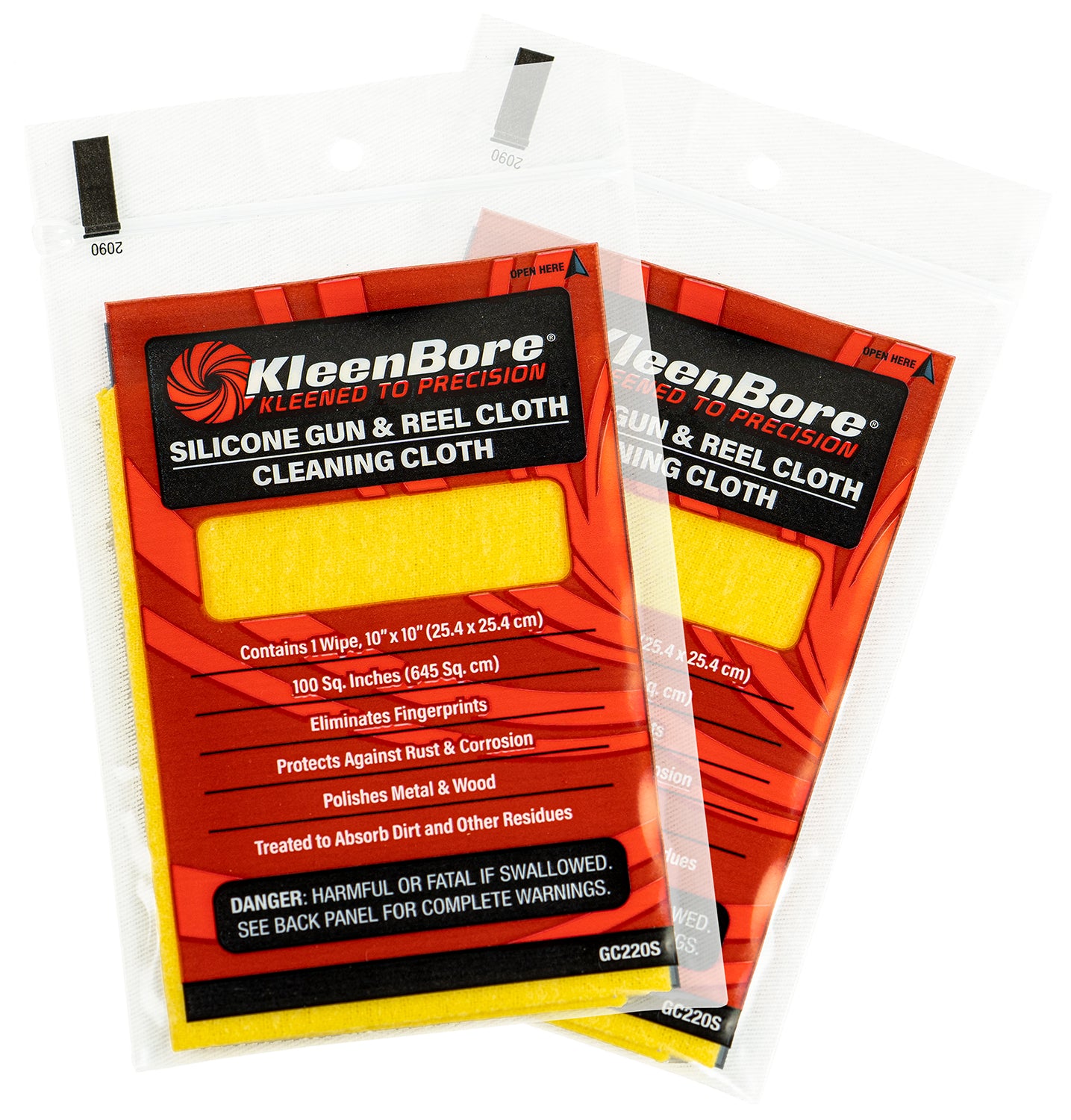 KleenBore Silicone Gun & Reel Treated Flannel Cloth 10 In 10 Per Pack GC220P