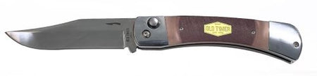 Old Timer Cave Bear 3.9" SS Automatic Knife with Sawcut Handle and Sheath