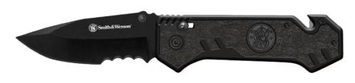 S&W M&P Border Guard 3.5-Inch Pivot Lock Strap Cutter Knife, Black