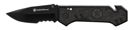 S&W M&P Border Guard 3.5-Inch Pivot Lock Strap Cutter Knife, Black