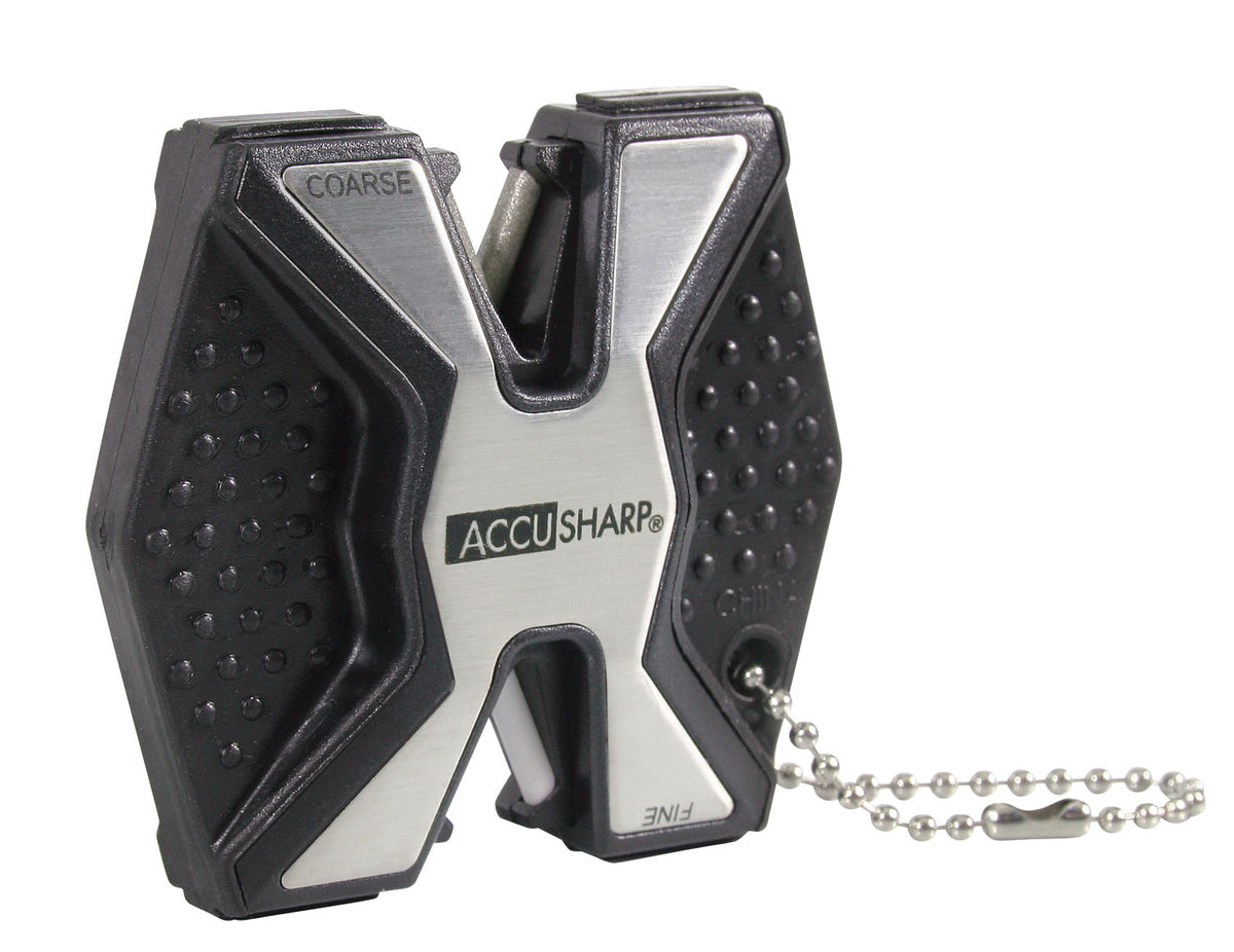 AccuSharp DiamondPRO 2-Step Sharpener Diamond & Ceramic Rods Brushed Aluminum Handle