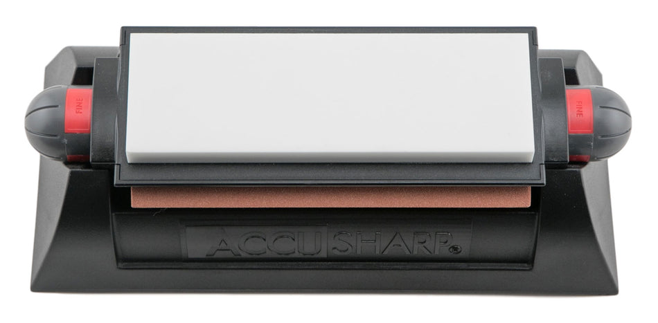 AccuSharp Tri-Stone Deluxe Knife Sharpening System Diamond Alumina Ceramic Rubber Base