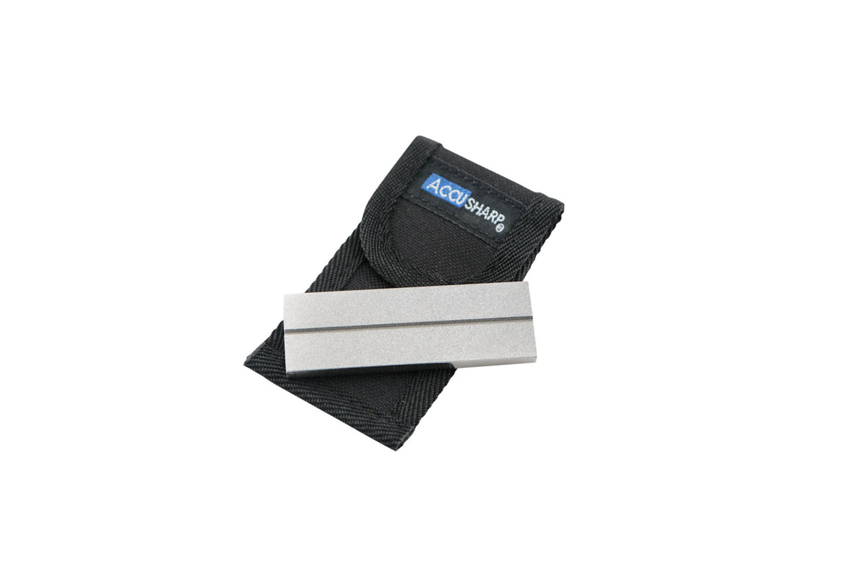 AccuSharp Diamond Pocket Sharpening Stone Fine/Coarse with Carrying Pouch Gray