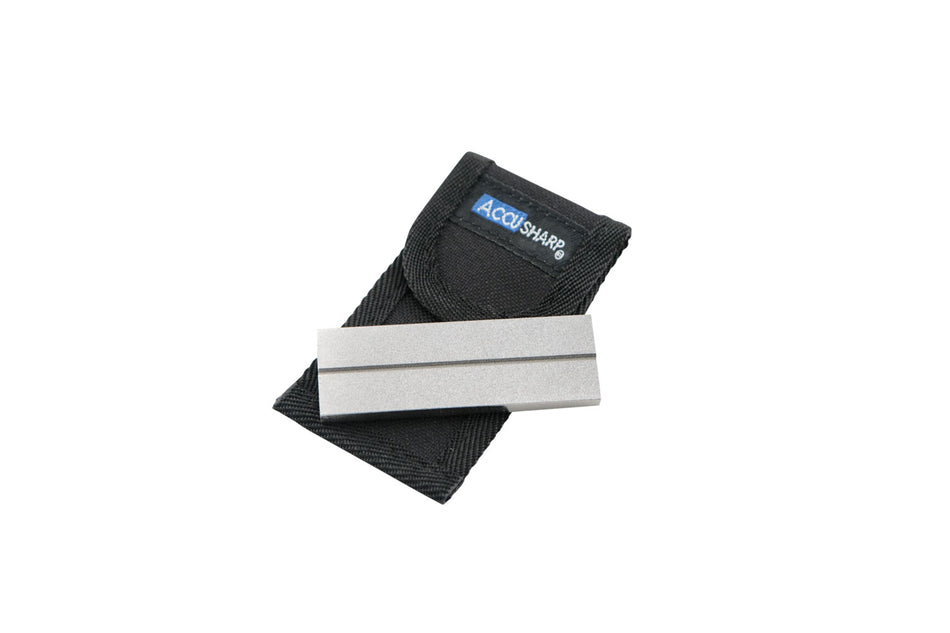 AccuSharp Diamond Pocket Sharpening Stone Fine/Coarse with Carrying Pouch Gray