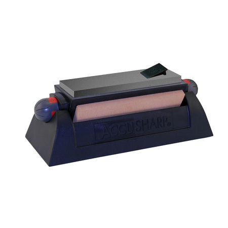 AccuSharp Tri-Stone Sharpening System Alumina-Oxide Coarse Medium Fine Grit Black Rubber Handle