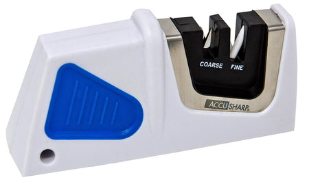 AccuSharp Pull-Through Knife Sharpener Diamond-Honed Tungsten Carbide and Fine Ceramic Rods Blue/White