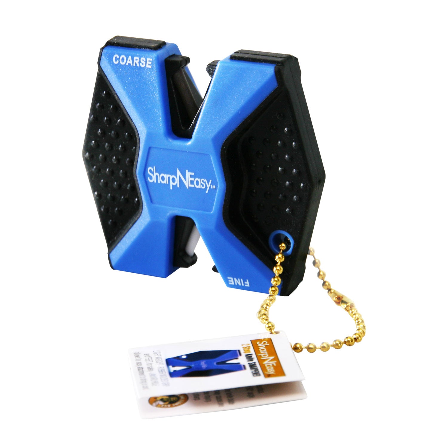 AccuSharp SharpNEasy 2-Step Handheld Knife Sharpener Fine Coarse Ceramic Stone Plastic Handle Black/Blue