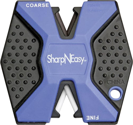 AccuSharp 334CD SharpNEasy 2-Step Ceramic Rod Knife Sharpener with Lanyard Hole Black/Blue
