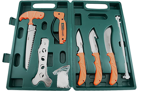 AccuSharp 728C Field Game Processing Kit - Gut-Hook, Butcher, Caper Knife, Bone Saw, Spreader & Sharpener