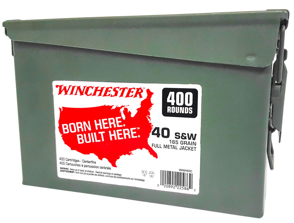 Winchester USA Ammo Can .40 S&W 165 grain Full Metal Jacket ammunition