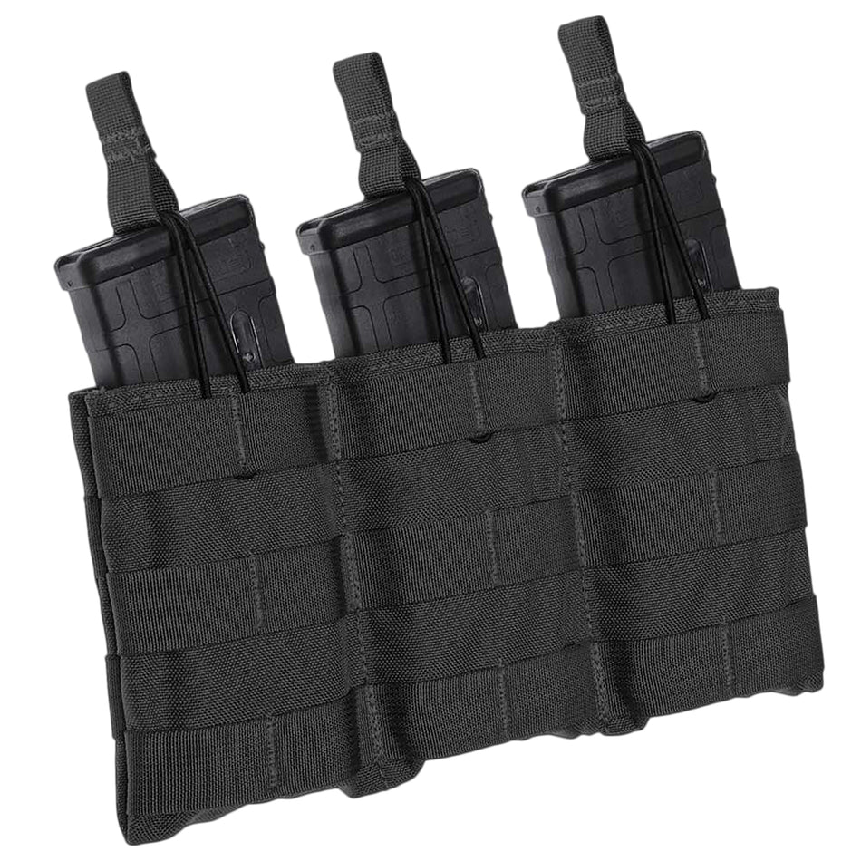 Tacshield T3508BK MOLLE Triple Rifle Speed Load Magazine Pouch Black 1000D