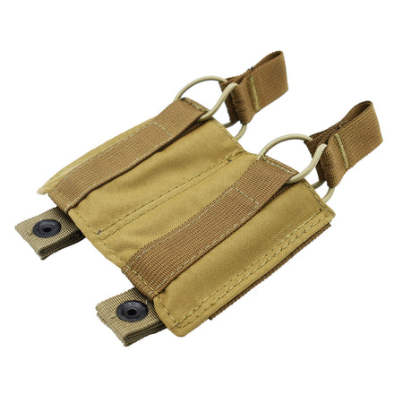 Tacshield T3607CY Double Pistol Mag Speed Load Pouch Coyote MOLLE 1000D Nylon
