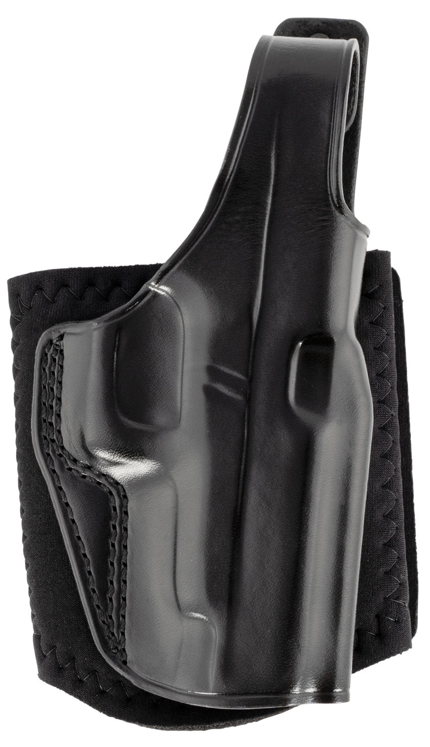 Galco AG834B Black Leather Hook & Loop Ankle Glove Holster for Glock 48 and Glock 48 MOS, Right Hand