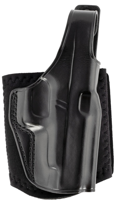 Galco AG834B Black Leather Hook & Loop Ankle Glove Holster for Glock 48 and Glock 48 MOS, Right Hand
