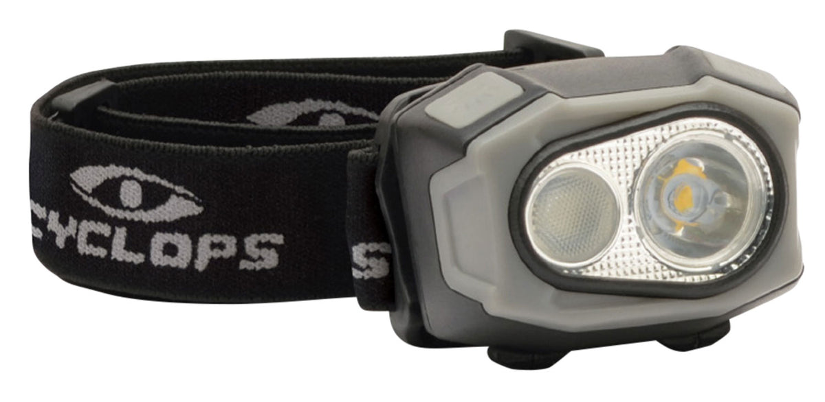 Cyclops eFlex 400 Lumen 4-Color Cree LED Rechargeable Headlamp with Adjustable Band Black