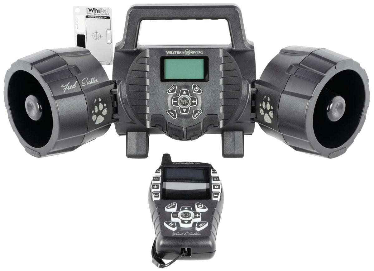 Western Rivers Eichler Electronic Predator Call, Dual Speaker, 8GB Memory, Black Plastic