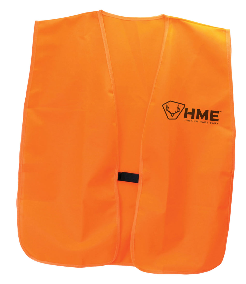 HME Blaze Orange Safety Vest Big Boy Size Polyester Machine Washable Open Sides