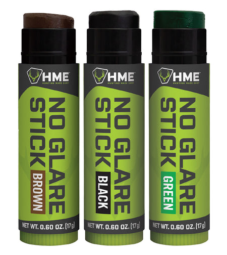 HME No Glare Hunting Face Paint Stick Set Black Brown Dark Green