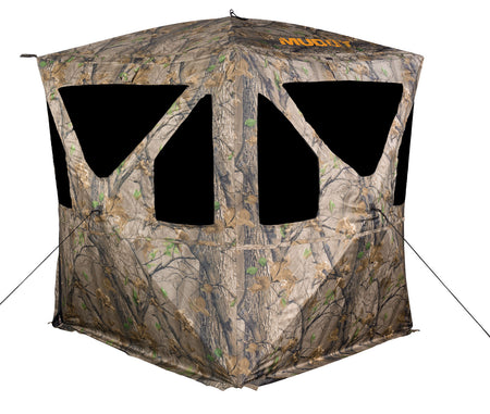 Muddy Ravage Pop-Up Ground Blind MUDMGB0500 Silent Window Adjust Camo
