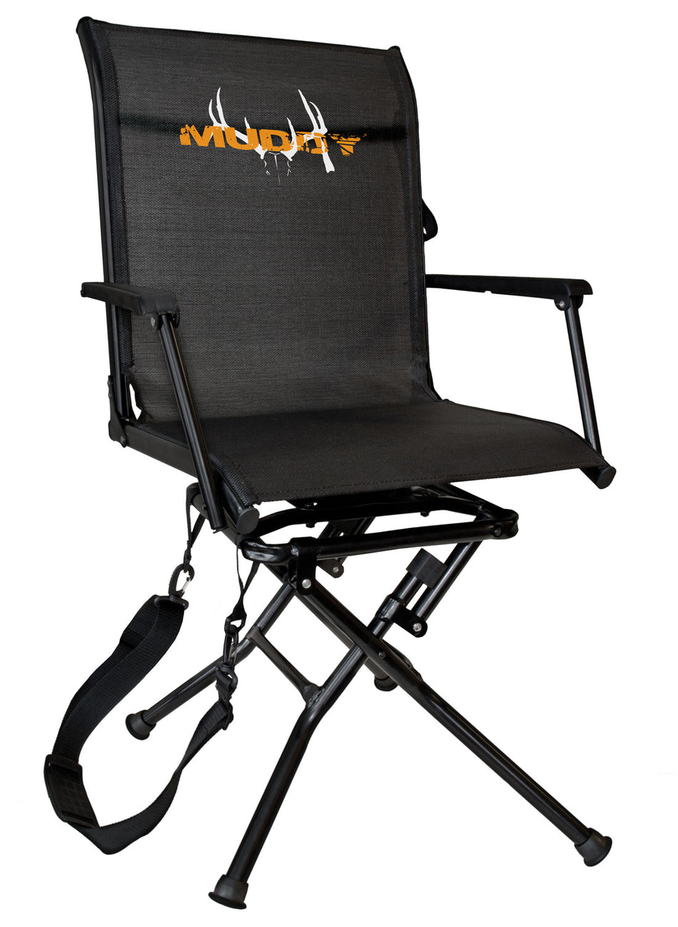 Muddy MUDMGS400 360 Swivel Ground Blind Seat Black Steel with Flex-Tek