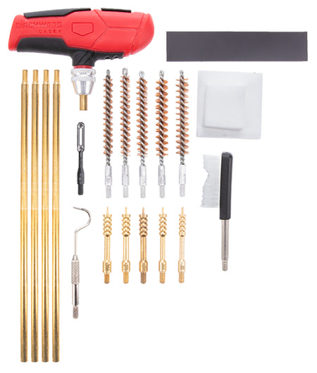 Birchwood Casey RIFCLNKI Black/Red Universal Rifle Cleaning Kit 21 Pieces