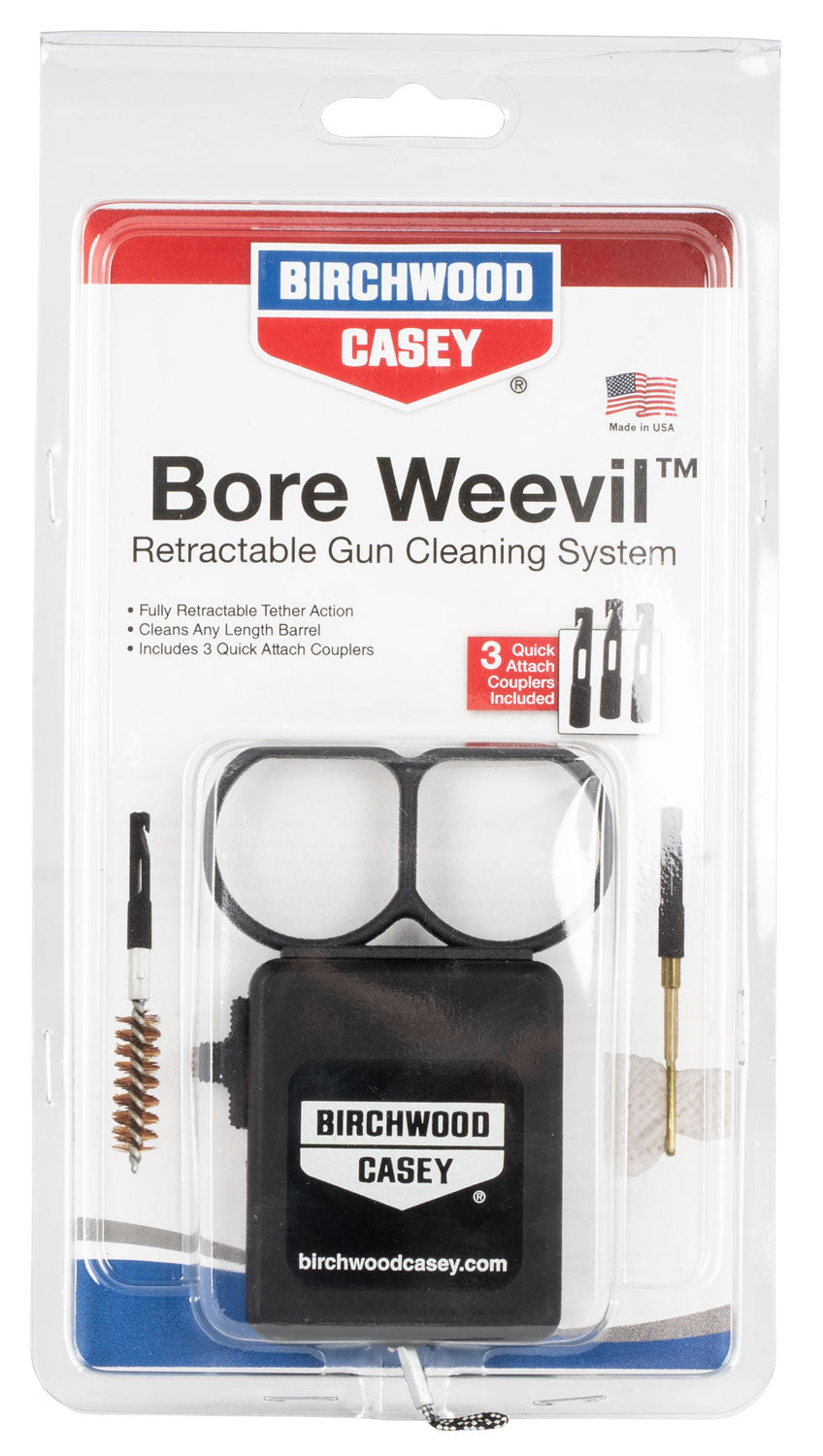 Birchwood Casey 41707 Bore Weevil Pull-Through Retractable Cleaning System for Firearms