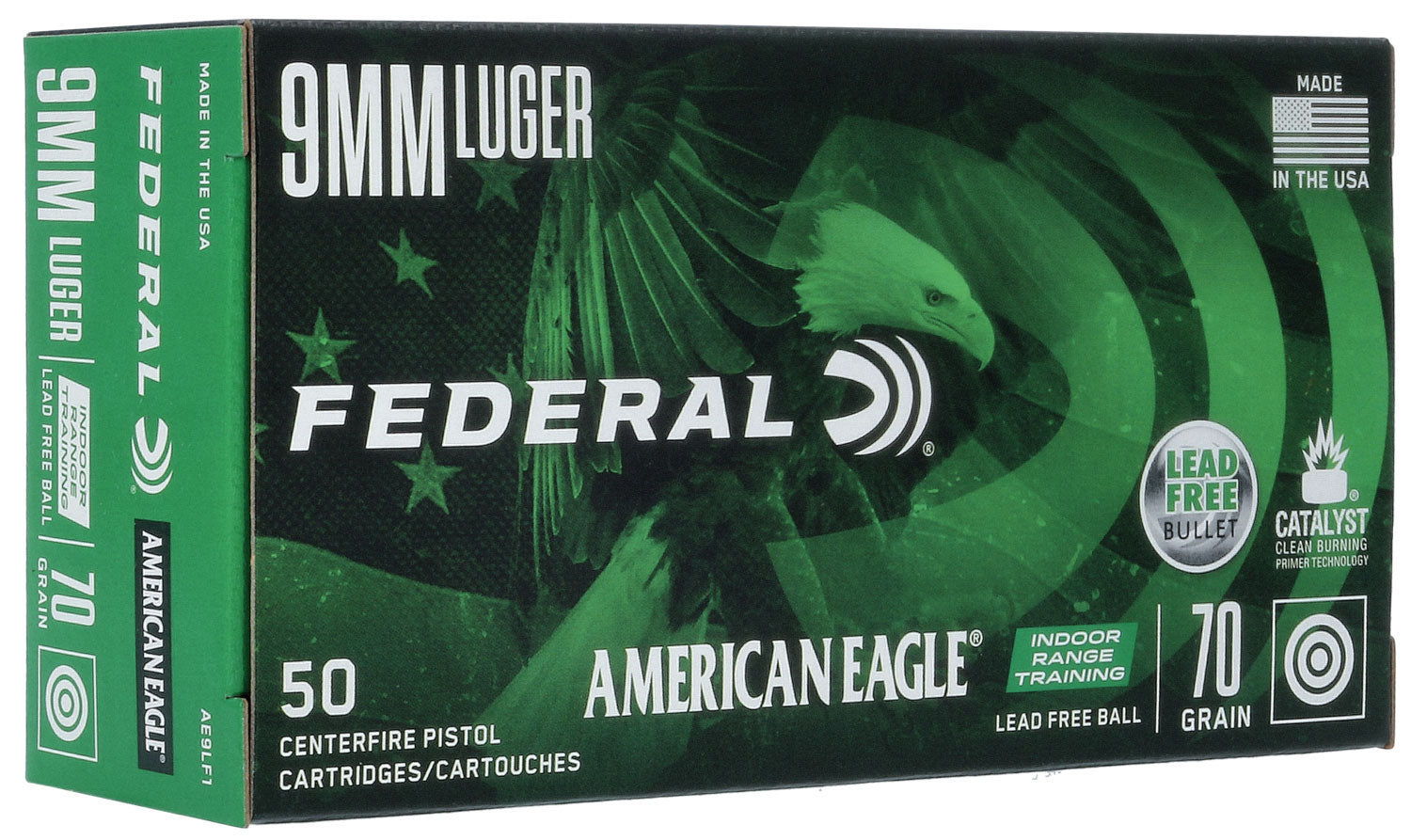 American Eagle IRT Training Lead-Free IRT 70 Grain 9mm Luger/Parabellum 1625 fps