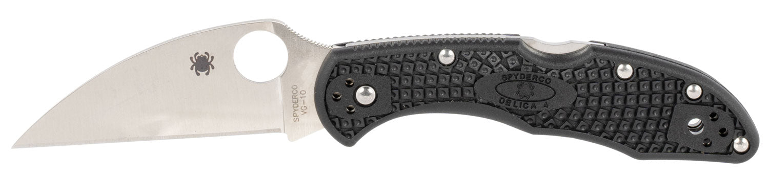 Spyderco Delica 4 Lightweight Folder 2.87" Wharncliffe VG-10 Stainless Plain Blade Black FRN Handle & Pocket Clip