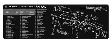 TekMat 36" FN-FAL Parts Diagram Rubber Cleaning Mat Black/White 12"x36"