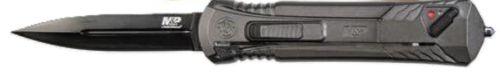 S&W M&P OTF Single Edge Spear Point 3.5" Knife in Black/Gray Finish