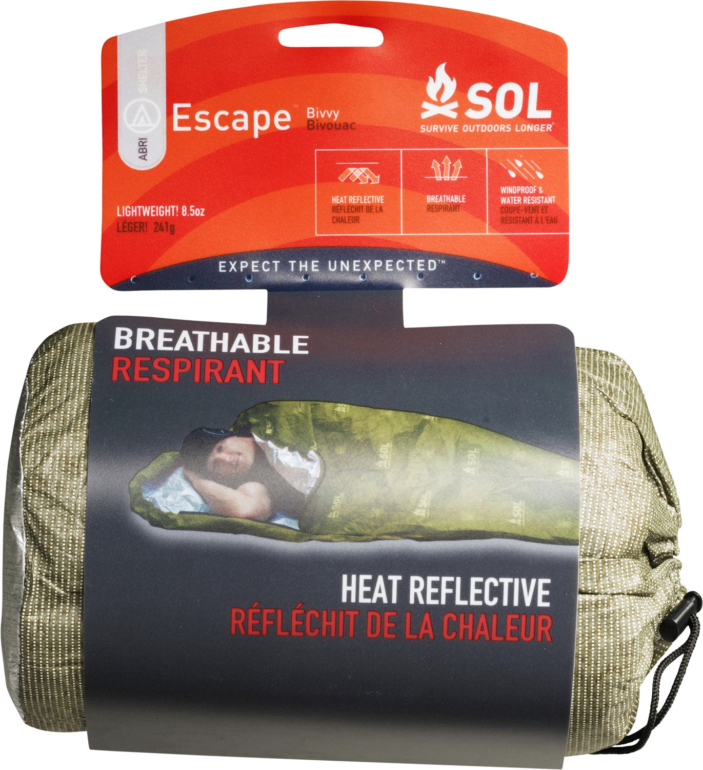 SOL Escape Bivvy Low-Visibility OD Green Waterproof Emergency Bivouac Shelter