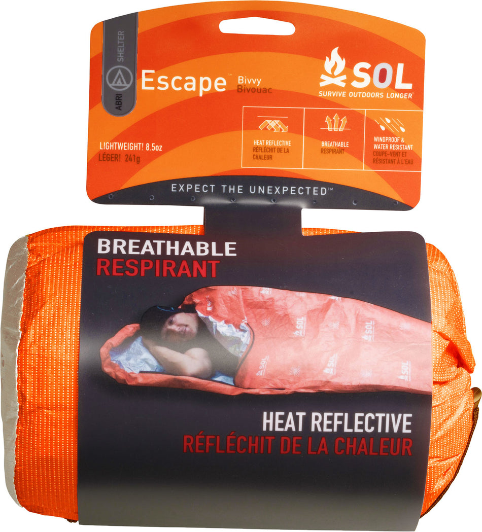 SOL Escape Bivvy High-Visibility Orange Waterproof Emergency Bivouac Shelter