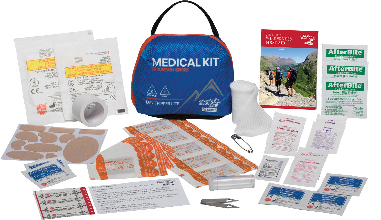 Adventure Medical Kits Mountain Day Tripper Lite Blue Water-Resistant Compact First Aid Kit