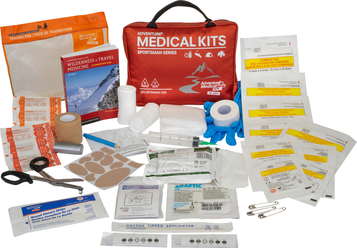 Adventure Medical Kits Sportsman 300 Red Waterproof First Aid Kit with Detachable Trauma Kit